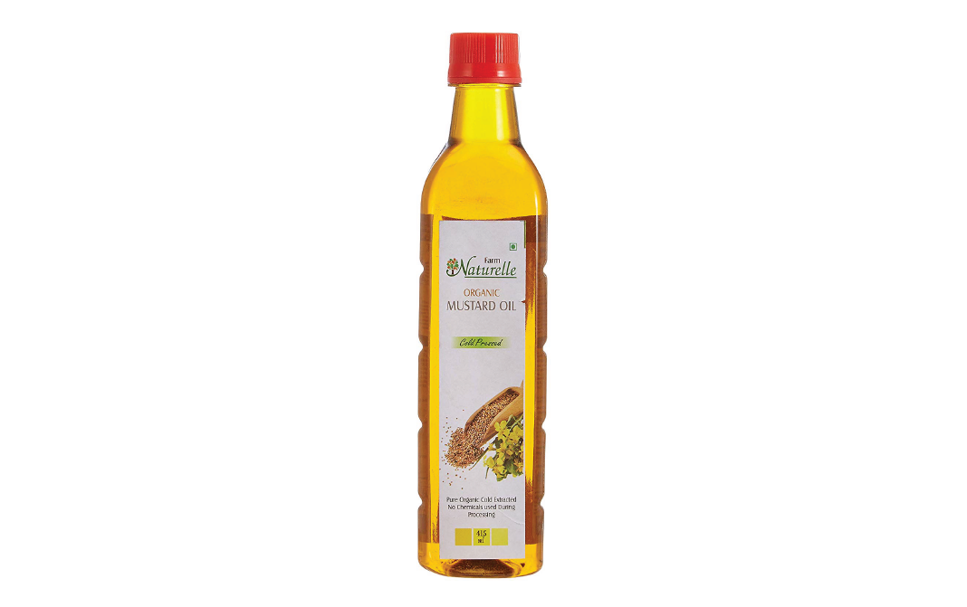 Farm Naturelle Organic Mustard Oil Cold Pressed   Plastic Bottle  415 millilitre